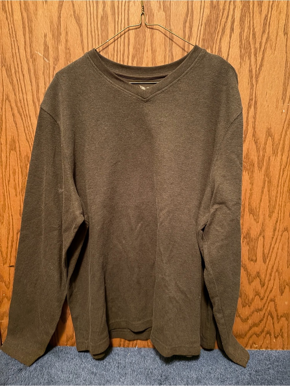 Men's Faded Glory V-Neck Long Sleeve Sweater - Olive Green